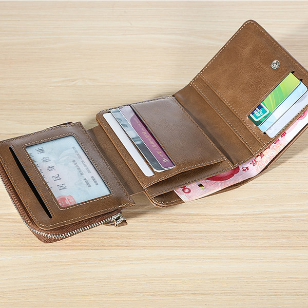 Μικρό ανδρικό πορτοφόλι από οικολογικό δέρμα με τσέπη για κέρμα