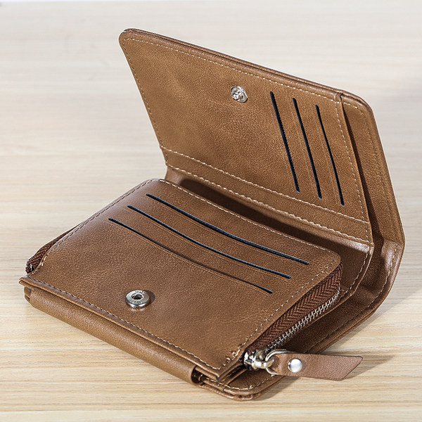 Μικρό ανδρικό πορτοφόλι από οικολογικό δέρμα με τσέπη για κέρμα