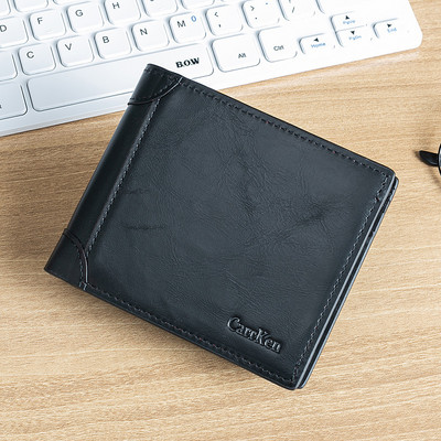 Öko-nahast moodne meeste rahakott münditaskuga