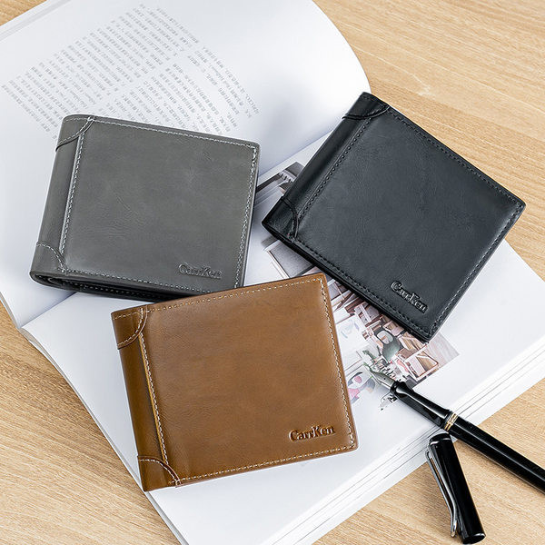 Öko-nahast moodne meeste rahakott münditaskuga