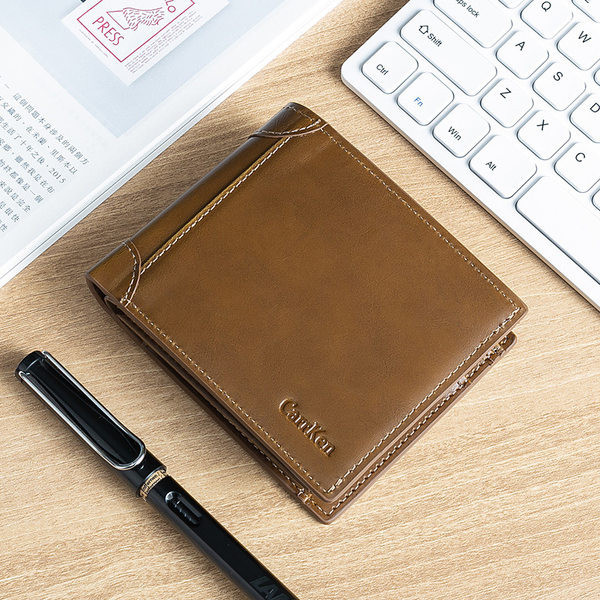 Öko-nahast moodne meeste rahakott münditaskuga