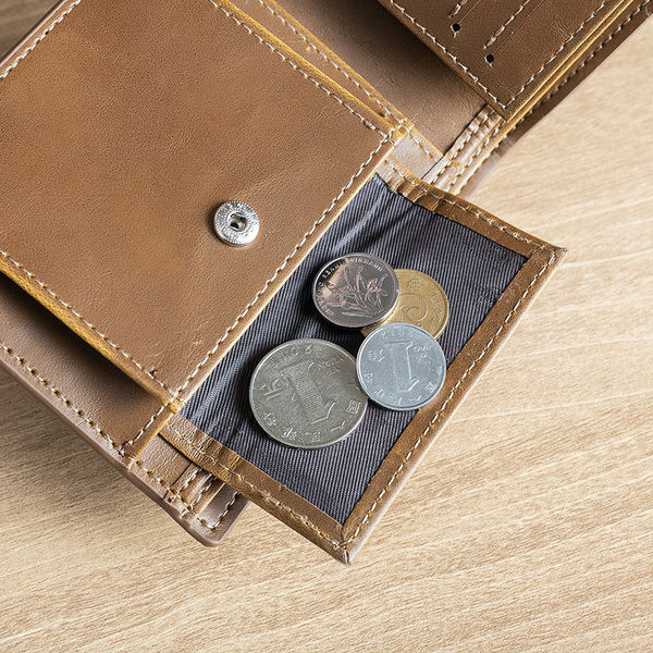 Öko-nahast moodne meeste rahakott münditaskuga