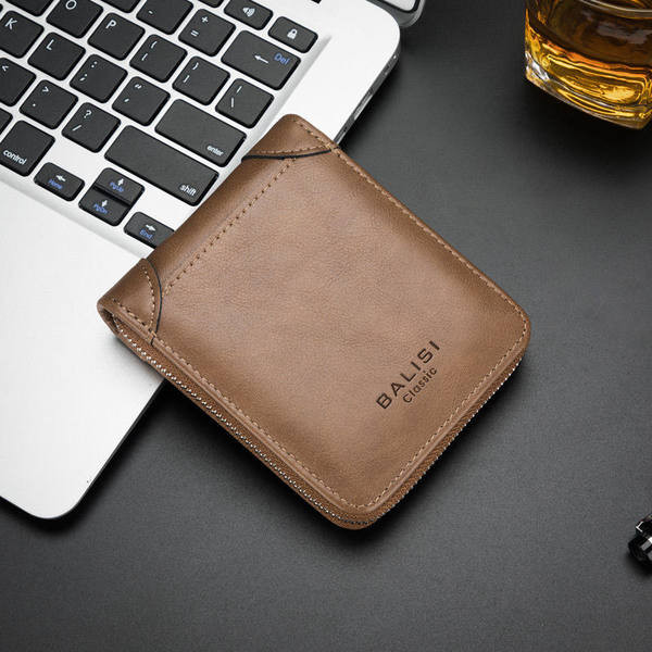 Öko-nahast kompaktne meeste rahakott luku ja kirjaga