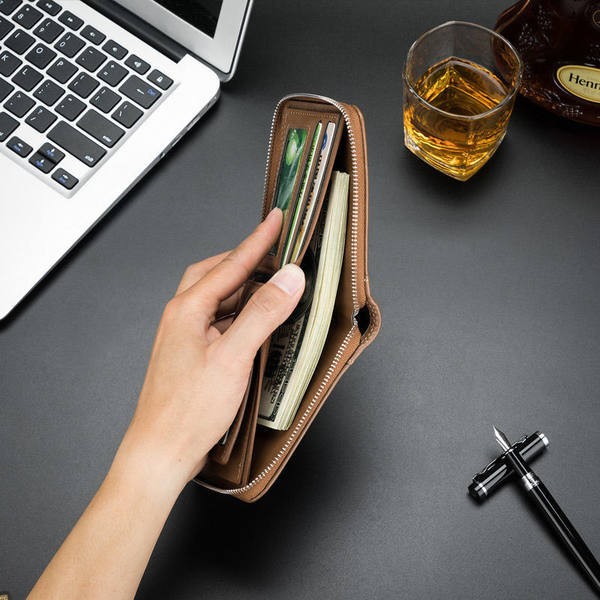 Öko-nahast kompaktne meeste rahakott luku ja kirjaga