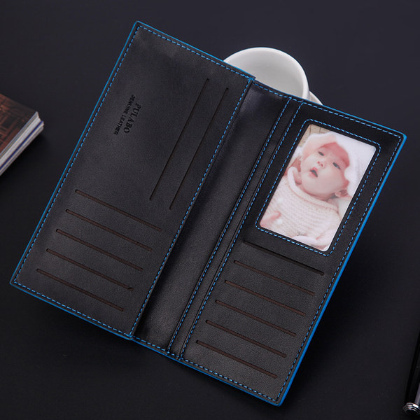 Garš vīriešu maks ar metāla elementu - eko āda