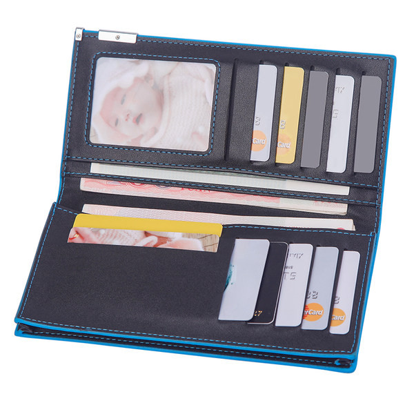 Garš vīriešu maks ar metāla elementu - eko āda