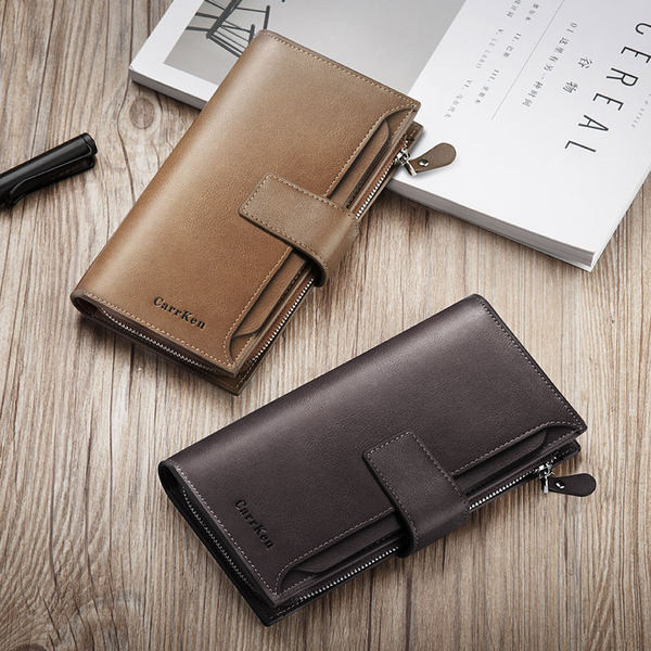 Daudzfunkcionāls mākslīgās ādas maks - pogu aizdare