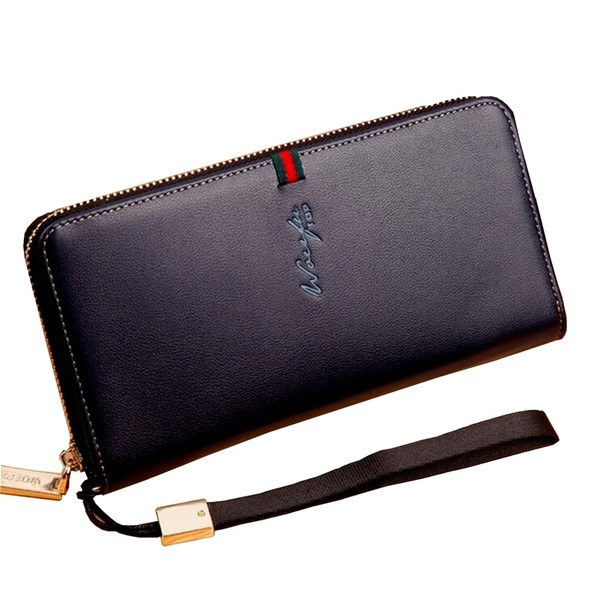 Μεγάλο ανδρικό πορτοφόλι με φερμουάρ και κοντή λαβή