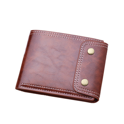 Ανδρικό πορτοφόλι από οικολογικό δέρμα με μεταλλικό κούμπωμα