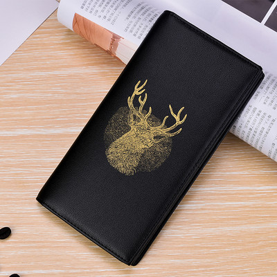 Vīriešu ādas maks ar krāsainu aplikāciju