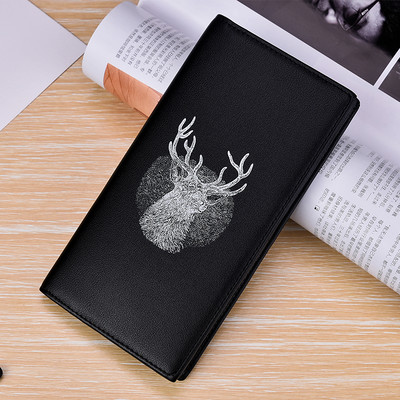 Vīriešu ādas maks ar krāsainu aplikāciju