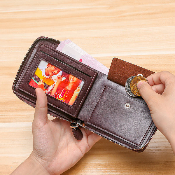 Naujo modelio maža vyriška piniginė su užtrauktuku