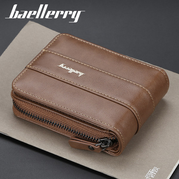 Ikdienas ādas maks ar rāvējslēdzēju vīriešiem