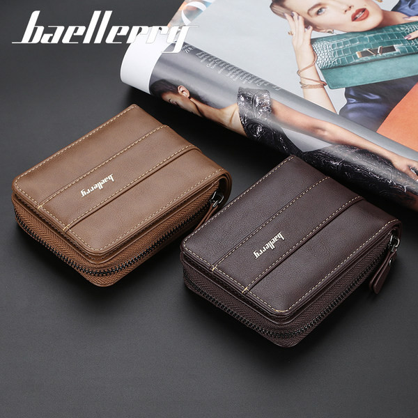 Ikdienas ādas maks ar rāvējslēdzēju vīriešiem