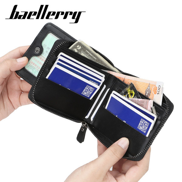 Ikdienas ādas maks ar rāvējslēdzēju vīriešiem