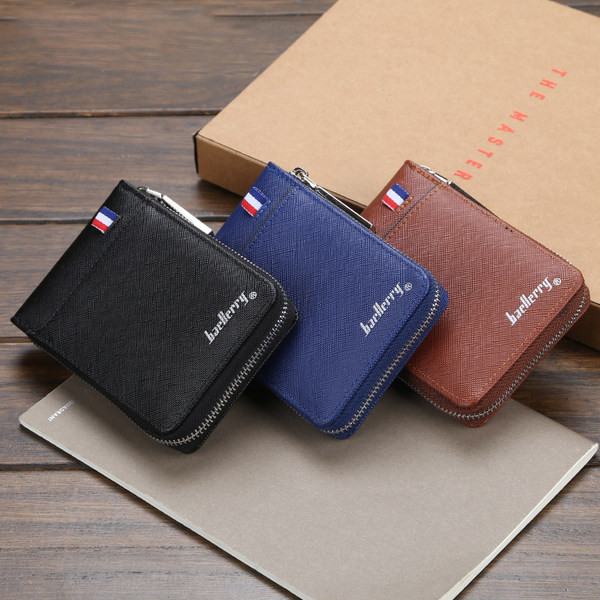 Jauna modeļa vīriešu maks ar vairākiem nodalījumiem - rāvējslēdzēja aizdare