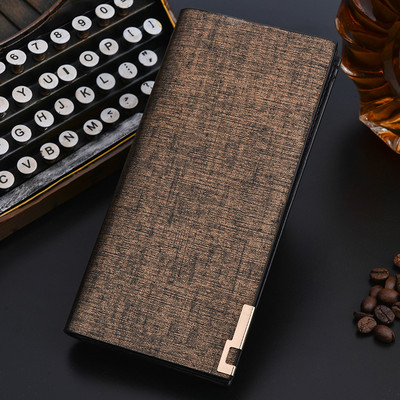 Vīriešu maks divi modeļi ar uzrakstu un metāla elementu