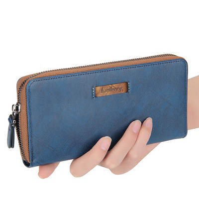 Vīriešu ādas maks ar emblēmu un rāvējslēdzēju