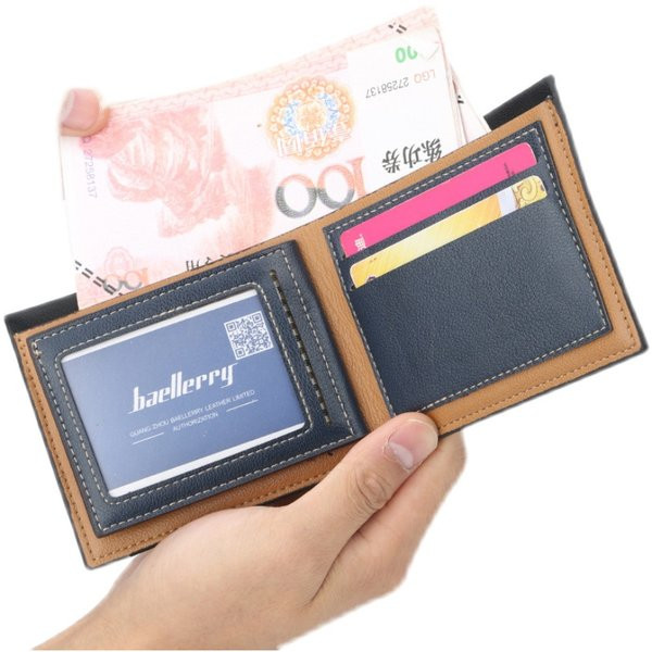 Μοντέρνο ανδρικό πορτοφόλι από οικολογικό δέρμα με τσέπη για κέρματα και τραπεζικές κάρτες