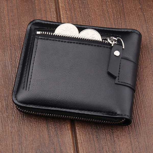 Vīriešu ādas maks ar rāvējslēdzēju