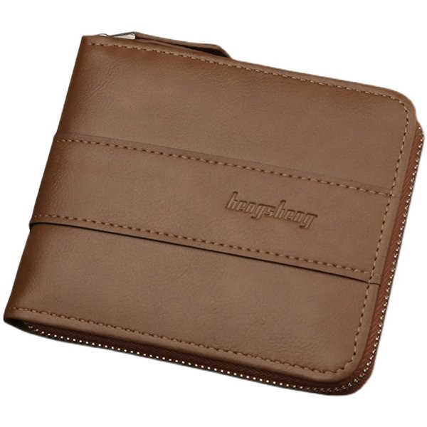 Vīriešu ādas maks ar rāvējslēdzēju