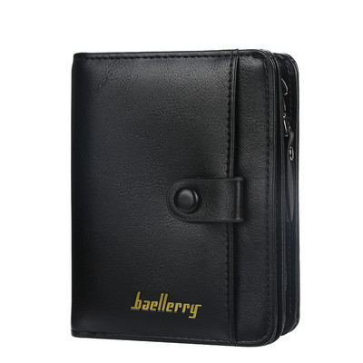 Ανδρικό πορτοφόλι με μεταλλικό κούμπωμα και φερμουάρ