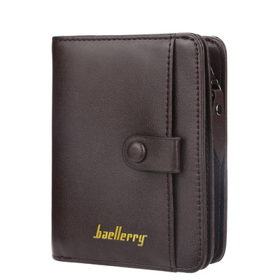 Ανδρικό πορτοφόλι με μεταλλικό κούμπωμα και φερμουάρ