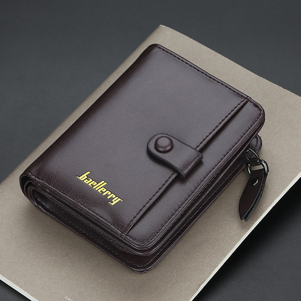 Ανδρικό πορτοφόλι με μεταλλικό κούμπωμα και φερμουάρ