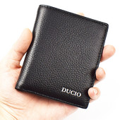 Mazs vīriešu maciņš no eko ādas ar uzrakstu