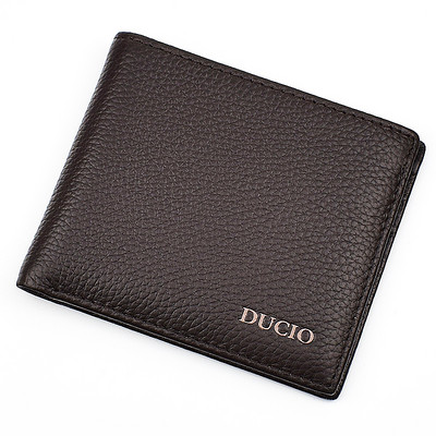 Mazs vīriešu maciņš no eko ādas ar uzrakstu