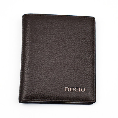 Mazs vīriešu maciņš no eko ādas ar uzrakstu