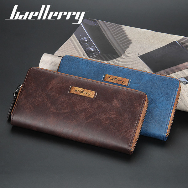 Vīriešu maks no eko ādas ar rāvējslēdzēju