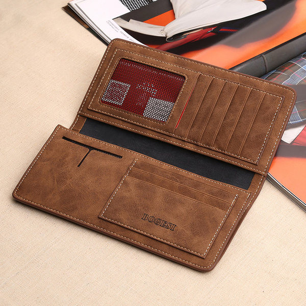 Vīriešu mākslīgās ādas maks ar uzrakstu