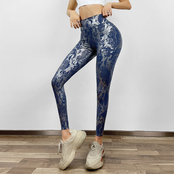 Naiste kõrge vöökoha ja loomatrükiga retuusid