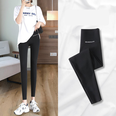 Sieviešu sporta garie legingi ar uzrakstu un augstu vidukli