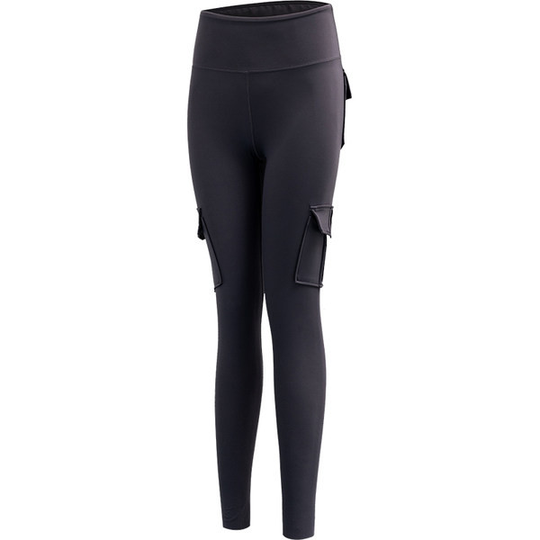 Naiste sportlikud retuusid taskute ja kõrge vöökohaga