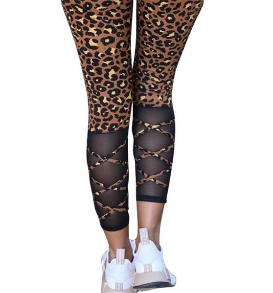 Γυναικείες κολάν με τούλι και κορδόνια - animal print