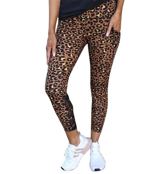 Γυναικείες κολάν με τούλι και κορδόνια - animal print