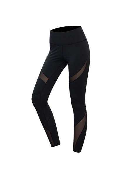 Naiste kõrge vöökohaga võrgusilma ja aplikatsiooniga spordiretuusid