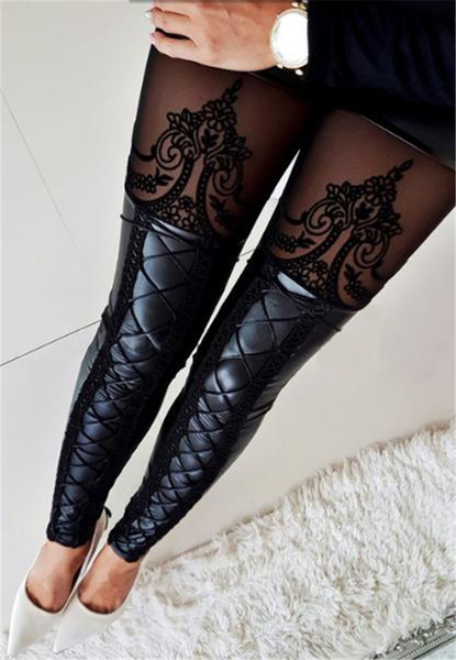 Sieviešu moderni legingi no eko ādas