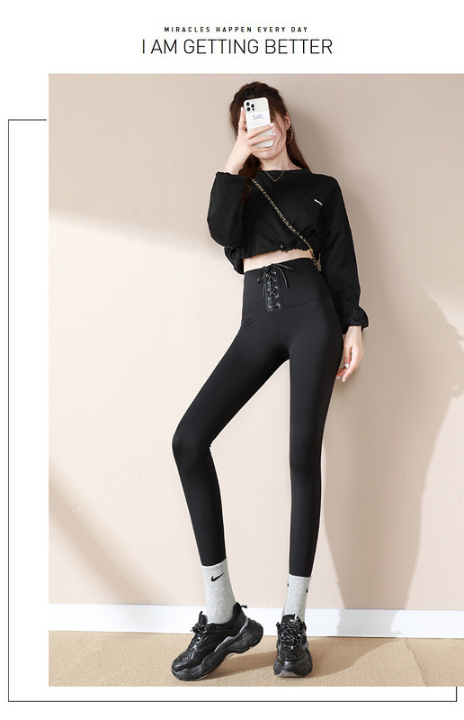 Moderni sieviešu legingi ar augstu vidukli un saitēm