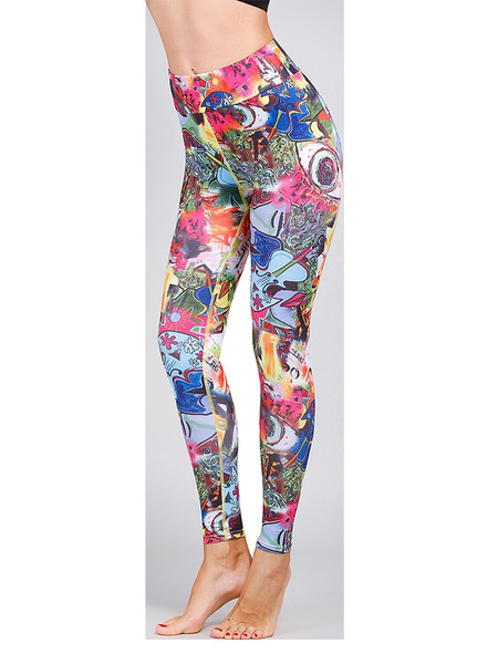 Jauns sieviešu legingu modelis ar augstu vidukli un krāsas aplikāciju