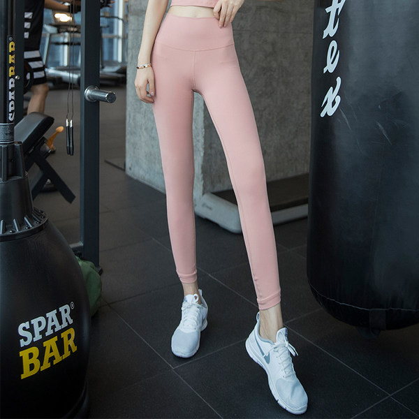 Vienkrāsaini sieviešu sporta legingi ar augstu vidukli