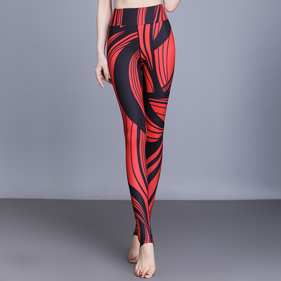 Sieviešu sporta legingi ar augstu vidukli