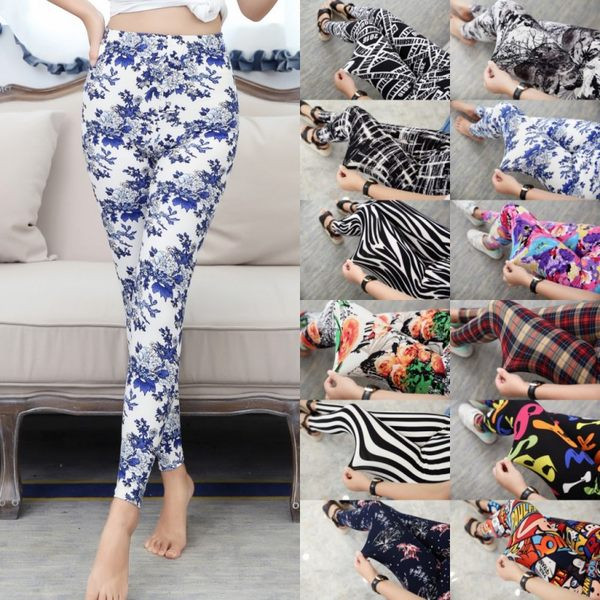 Női alkalmi leggings virágos motívumokkal