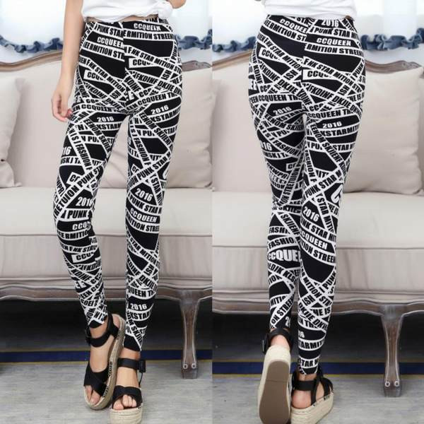 Női alkalmi leggings virágos motívumokkal