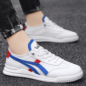 Ikdienas vīriešu kedas ar mežģīnēm baltā krāsā