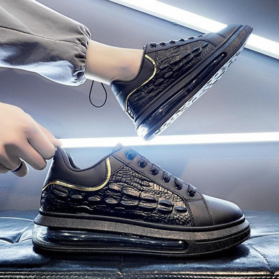 Vīriešu mākslīgās ādas kedas ar gaisa kameru un šņorēm