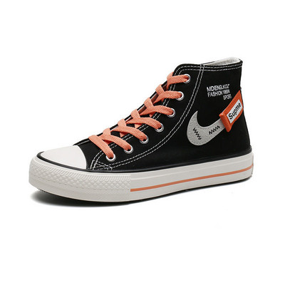 Vīriešu augstas tekstila kedas ar saitēm un emblēmu