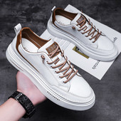 Vīriešu mākslīgās ādas kedas ar krāsainām saitēm un uzrakstu